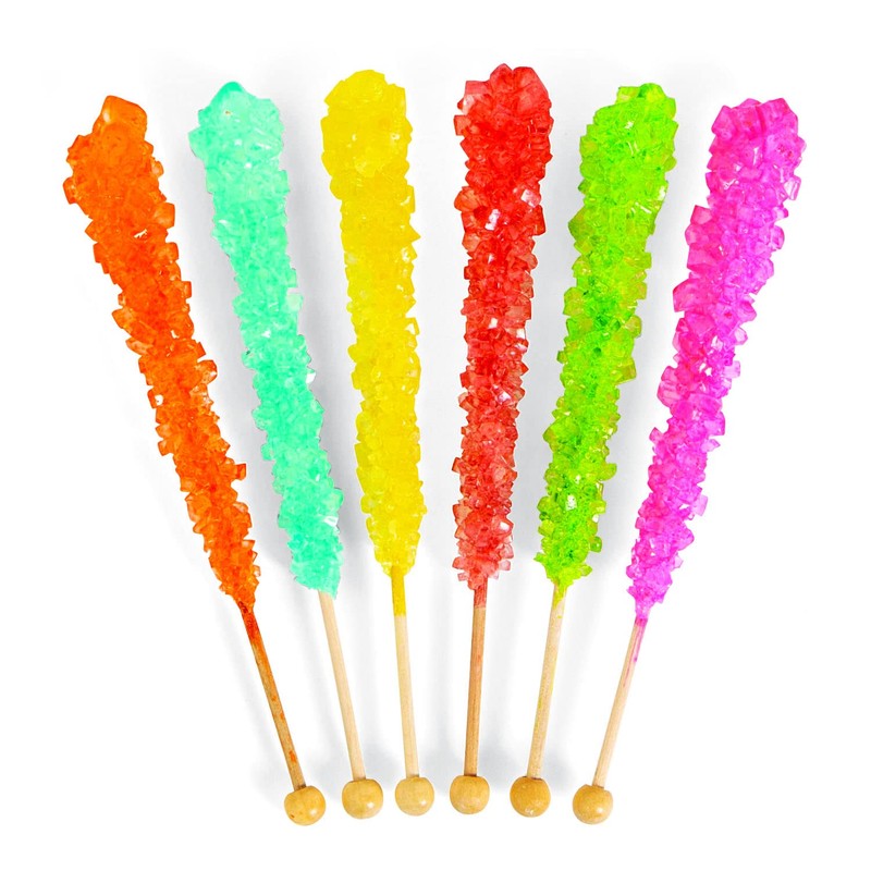 Rock Candy Pop Sticks, 24 Pieces, Individually Wrapper, Nostalgic Candy,