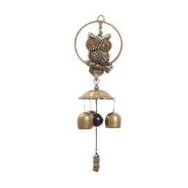 Owl Door Bell, Iron Bell, Feng Shui, Goods, Mascot, Wind Chime, Antique Style, Owl Doorbell, Magnet Type