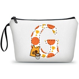 ARIOSEY Basketball Gifts Monogrammed Cosmetic Travel Makeup Bag Basketball Accessories Graduation Birthday Gifts for Girls Coaches Daughters Team Friend Mom Player-G