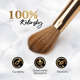 Acrylic Brush for Nails Aokitec 100% Sable Kolinsky Nail Brush #14 Suitable for Professional Acrylic Brush for Nails Wood Nail Art Brush for Acrylic Application Manicure Tool