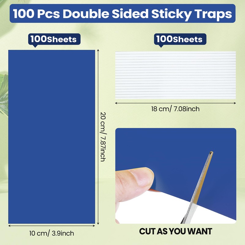 Qualirey 100 Pcs Double Sided Sticky Traps for Flying Plant