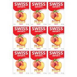 Swiss Imports Sugar Free Bonbons Hard Candy Drops, Peach, 1.4 oz/ 40g Box, 9 Pack