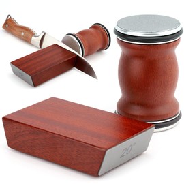 Rolling Knife Sharpener for Razor Sharp Edges, Easy Kitchen Knife Sharpening Tool Kit for Steel of Any Hardness, 15 & 20 Degrees Powerful Magnetic Holder