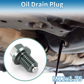 A ABSOPRO Oil Drain Plug Anti Leakage Oil Pan Drain Bolt Screw Thread Repair Aluminum Alloy Gray 1 Set M12x1.75
