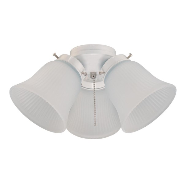 Westinghouse Lighting 77847 3LGT WHT Fros 3 Frosted Ribbed Glass Ceiling Fan Light Kit, No Size, White