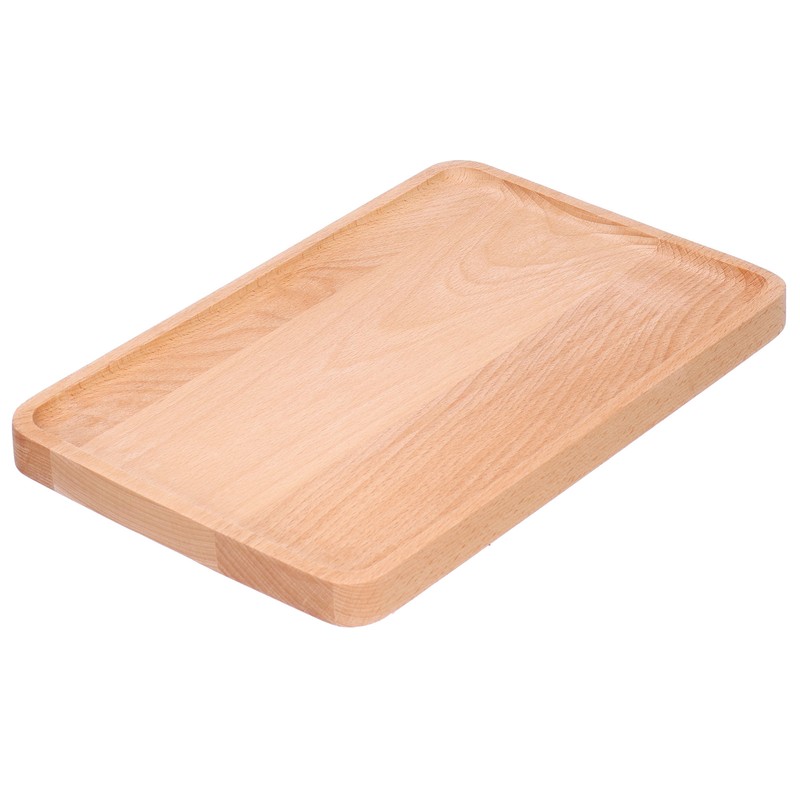 Fruit Dishes Beech Wooden Serving Tray Rectangular Decorative Dessert Plate