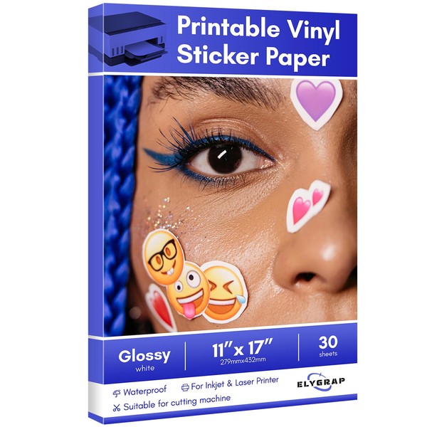 11x17 inch Glossy White Printable Vinyl Sticker Paper for Inkjet