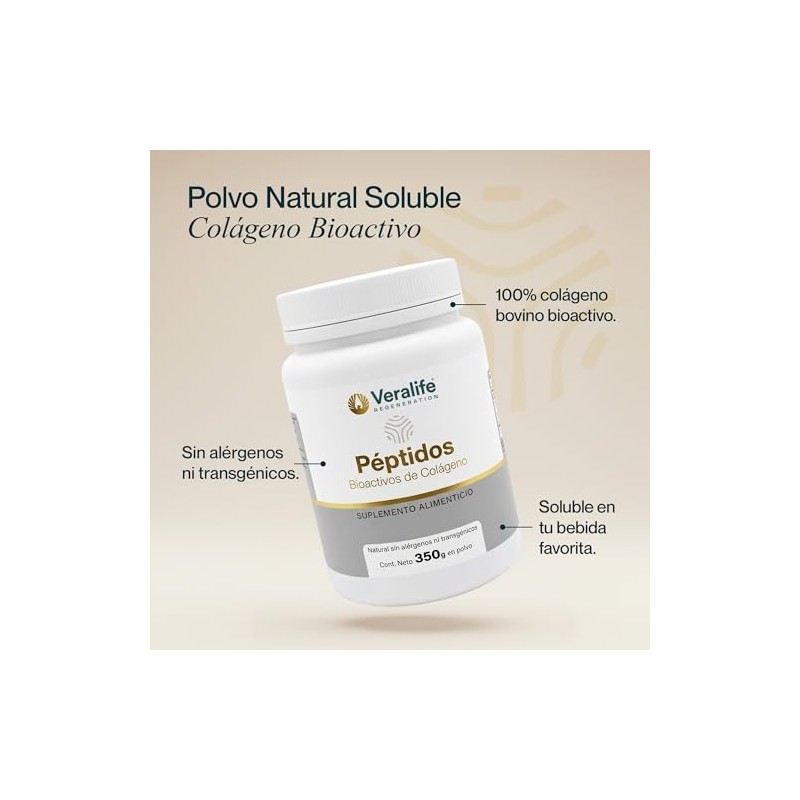 Veralife Suplemento Alimenticio Peptidos Bioactivos Colageno 330 Nutricional Colágeno Multivitaminico