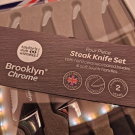 Taylor's Eye Witness Brooklyn Chrome 4pc. Steak Knife Set - BRAND NEW & RARE