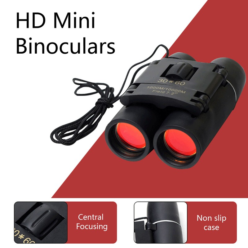 30x60 Compact Binoculars Clear Low Light Vision Easy Focus Portable