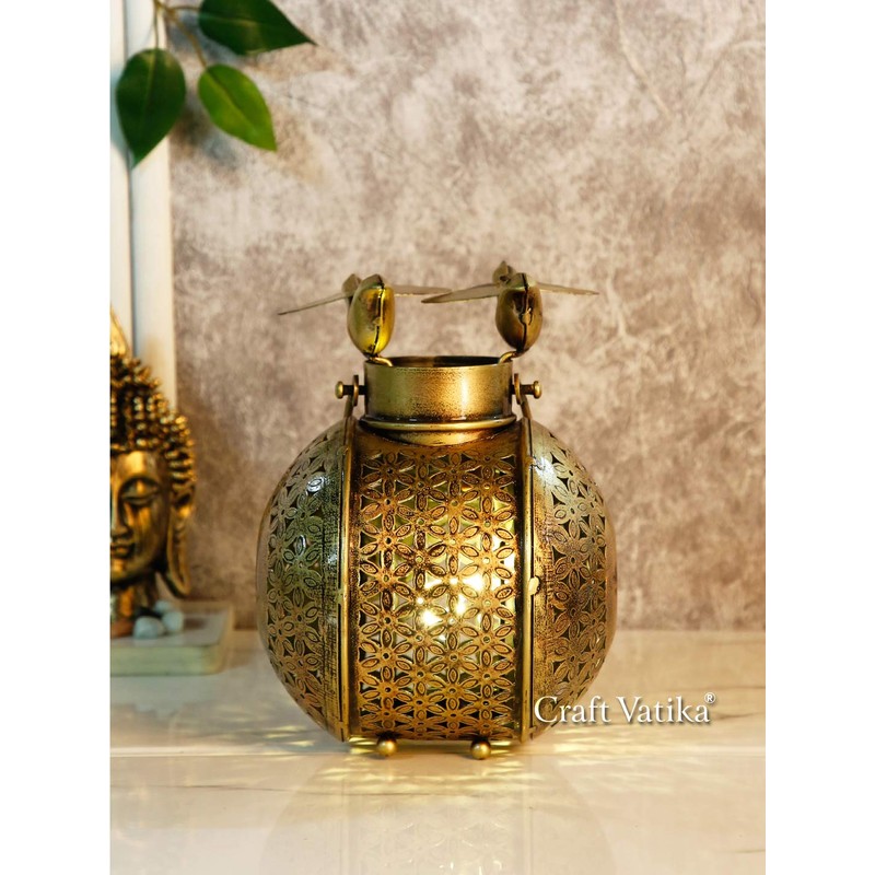 CraftVatika Birds Tea Light Holder Handi Tealight Holders Stand Rajashtani