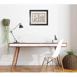 Fishing Reel Patent Art Old Look Print in a Smooth Black Frame with a Double Mat (20" x 24") M12260