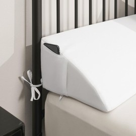 Downluxe Gap Filler Bed Wedge Pillow for Headboard Gap, High-Density Memory Foam with Breathable Cover - color: White , size: King