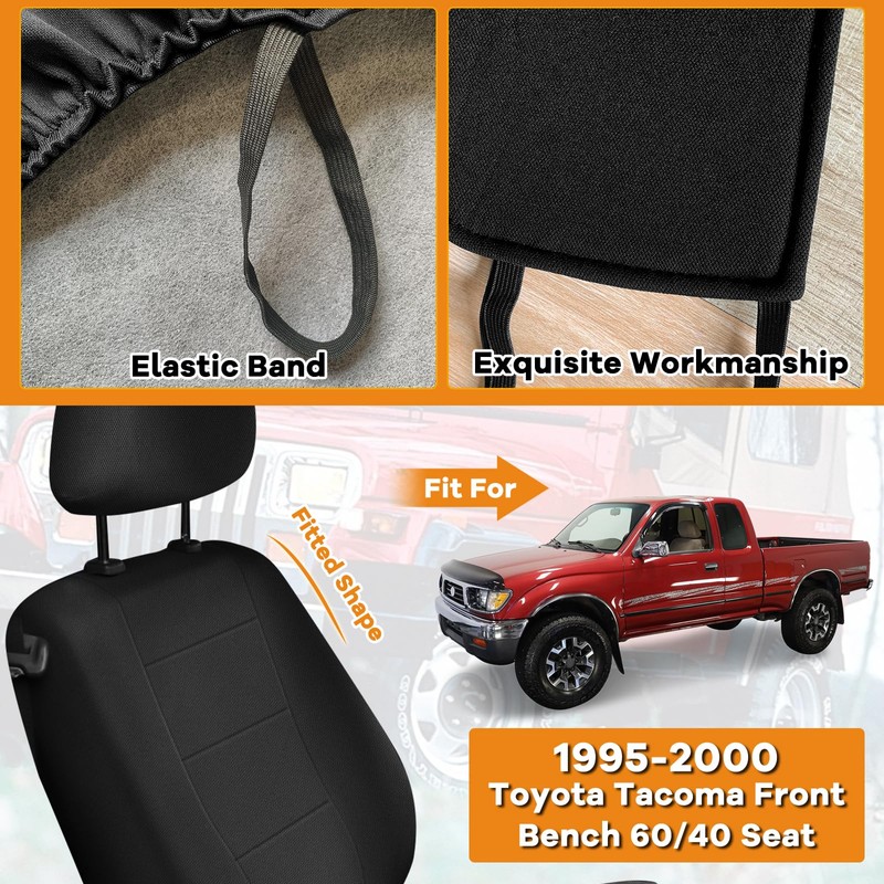 Kistrba Truck Seat Cover Compatible with 1995-2000 Toyota Tacoma, Knitted