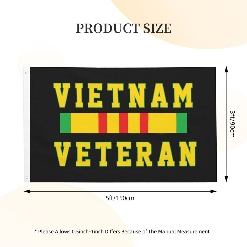 Vietnam Veteran Flag 3X5 Ft Double Sided Garden Flag Banner
