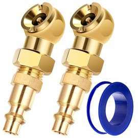 SARDVISA 2-Packs Portable Air Chucks, Solid Metal Closed Ball Air Chuck with 1/4" NPT Standard Quick Plug, Tire Inflator Gauge Nozzle for Air Compressor Accessories