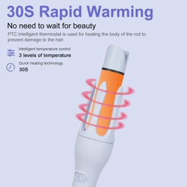 2 in 1 Flat Iron Hair Straightener Automatic Hair Curler Rotating Electric Curling Iron 3 Temperature Adjustable Curling Wand PTC Heating with Rotating Cord