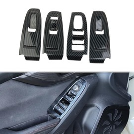 Fewshaw Carbon Fiber Style Interior Window Lift Switch Panel Cover Trims Accessoriess for 2018-2023 Subaru Crosstrek,2017-2023 Impreza,2022-2023 WRX