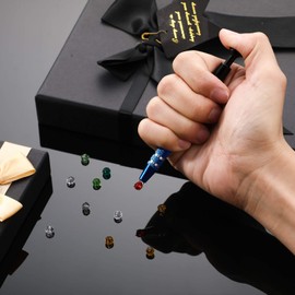 Mudder 4 Pcs 4 Claw Pearl Grabber Jeweler's Pick up Tool 4 Prongs Stainless Steel Piercing Ball Grabber for Small Parts Diamond Ic Chip Electronic Components Nail Clamping Gem(Blue)