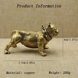 FAYZSOWSR Bulldog Statues, Home Decor Solid Brass Dog Statue Brass Decorative Objects Home Decor Pit Bull Dog Statues Home Decor Decorative Statues for Offices Desktops Bookshelves