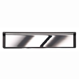 Keypak 12 inch (30.6cm) Door Letterbox - Fits 20-40mm Doors, Anti-Snap Flap, Internal Draught Excluder, Adjustable Letter Box for UPVC Composite Wood Doors (Black/Chrome)