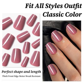 Lifextol 120PC Coffin Press on Nails Short Fake Nails with Glue Nail Sticky Tab, 12 Sizes Coffee Nails Press ons Acrylic Nails Press on Nails Short Coffin Nail Tips Artificial False Fingernails