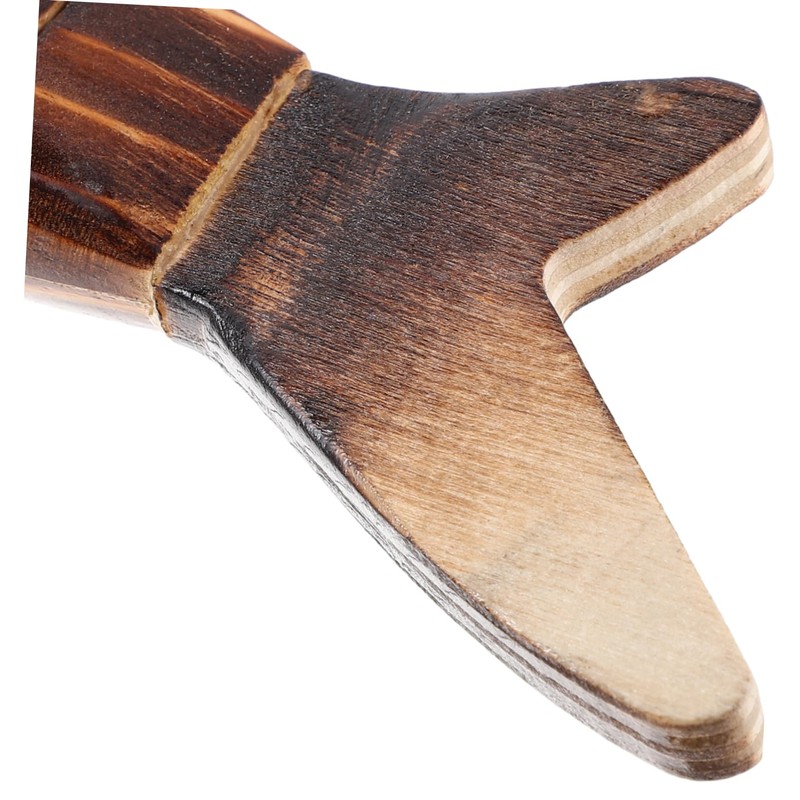 HOMSFOU Wooden Shark Statue en Wiggle Animal Toy