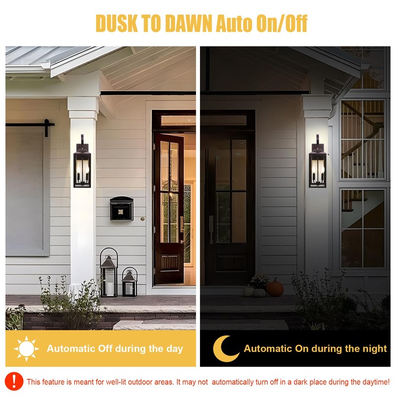 Dusk to Dawn Candelabra Bulbs Outdoor, CA11 Vintage, Candle Flame