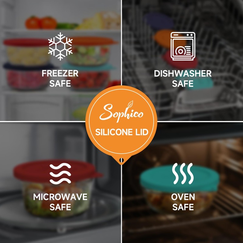 Sophico Sophico Round Silicone Storage Cover Lids Replacement for Anchor