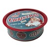 Holiday XL Round Cookie Tin with Tray Lid Santa -
