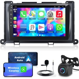4G+64G Car Radio Stereo for Toyota Sienna 2011-2014, Wireless Carplay&Android Auto with Android 12 Support Bluetooth/Voice Control/GPS/WiFi/Back-up Camera/SWC/FM, 9 Inch IPS Touch Screen for Sienna