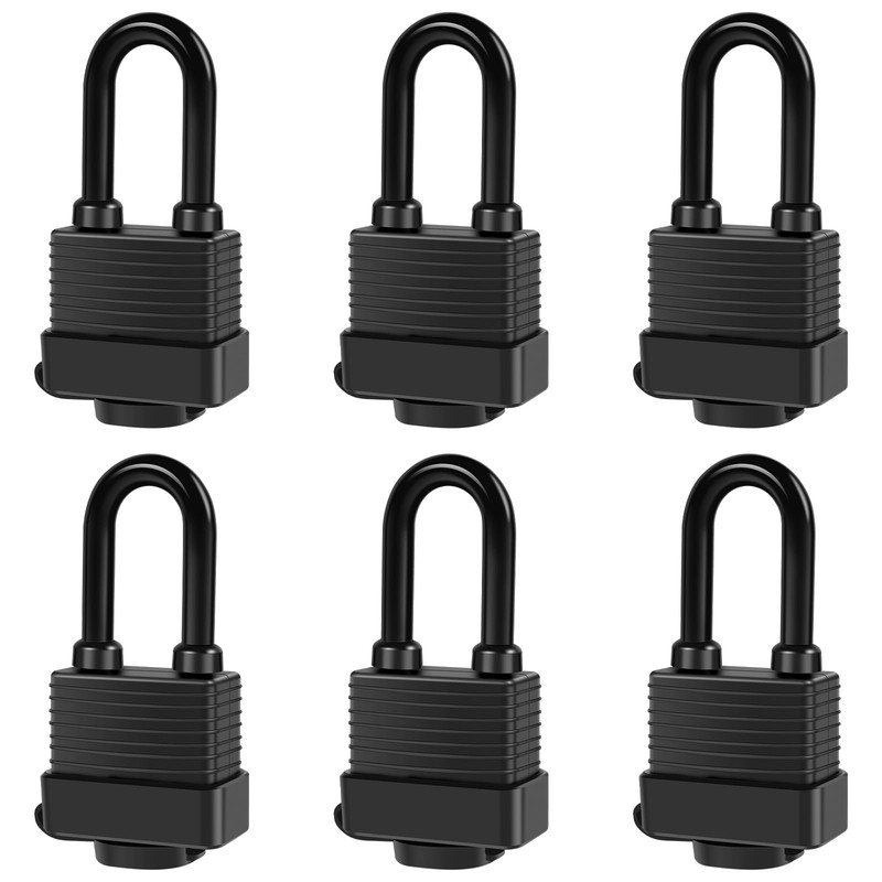 Padlocks Keyed Alike for Outdoor use, Pack of 6, Laminated