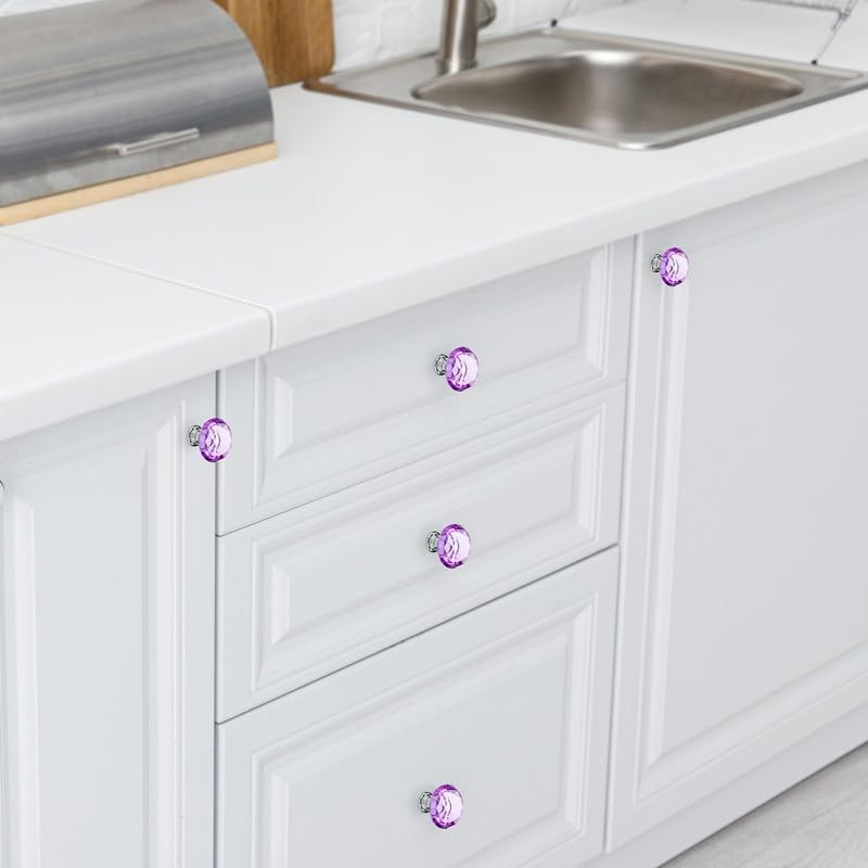 Ravinte Pack of 10 Crystal Drawer Knobs and Handles, Diamond
