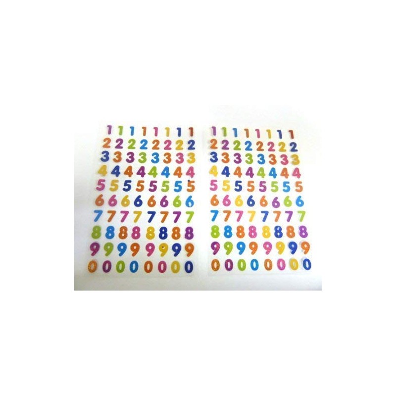 Coloured Numbers Stickers, Kids Labels for Craft, Decoration, Card-Making