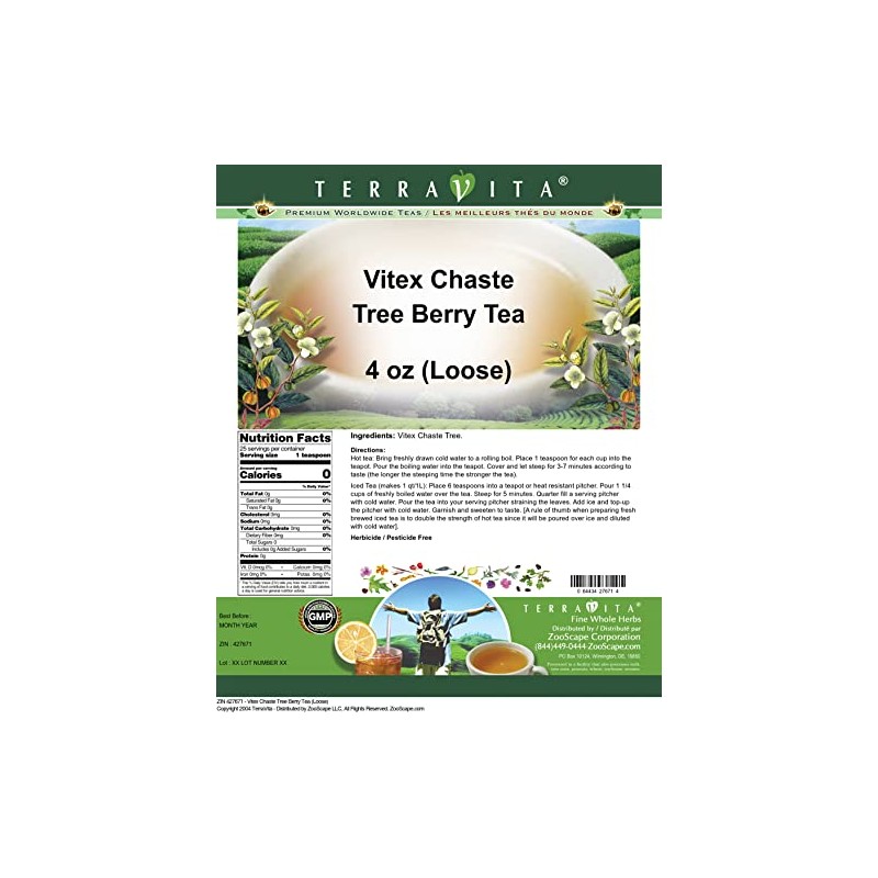 Vitex Chaste Tree Berry Tea (Loose) (4 oz, ZIN: 427671)