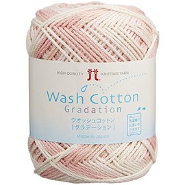 Hamanaka 2333 Washed Cotton Gradient Yarn, Medium Thick, Col.307 Pink, 1.4 oz (40 g), Approx. 32.6 ft (102 m)