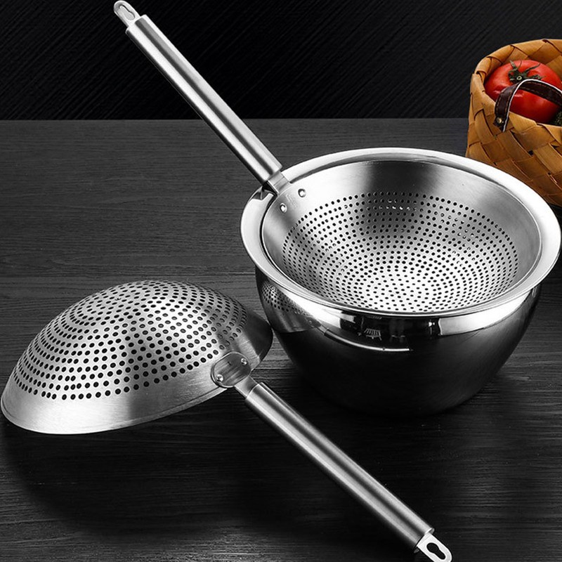 Colander Spoon 3mm Aperture 304 Stainless Steel Fine Filter Comfortable