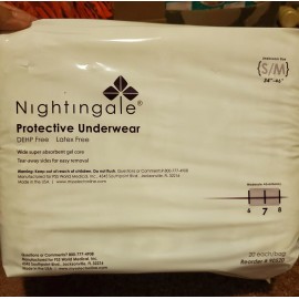 Nightingale Protective Underwear  34-46 S/M Wide Super Absorbent Gel Core 20 CT
