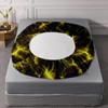 QOOMO Yellow Lightning Fitted Sheet Set Queen Size,Modern Neon Glowing