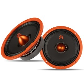 Gaooger MX65E1 Midrange Loudspeaker 6.5" Orange Bullet, 400W Max, 6 Ohms, Premium Quality Audio Door Speakers for Car or Truck Stereo Sound System, Orange (2 Speaker)