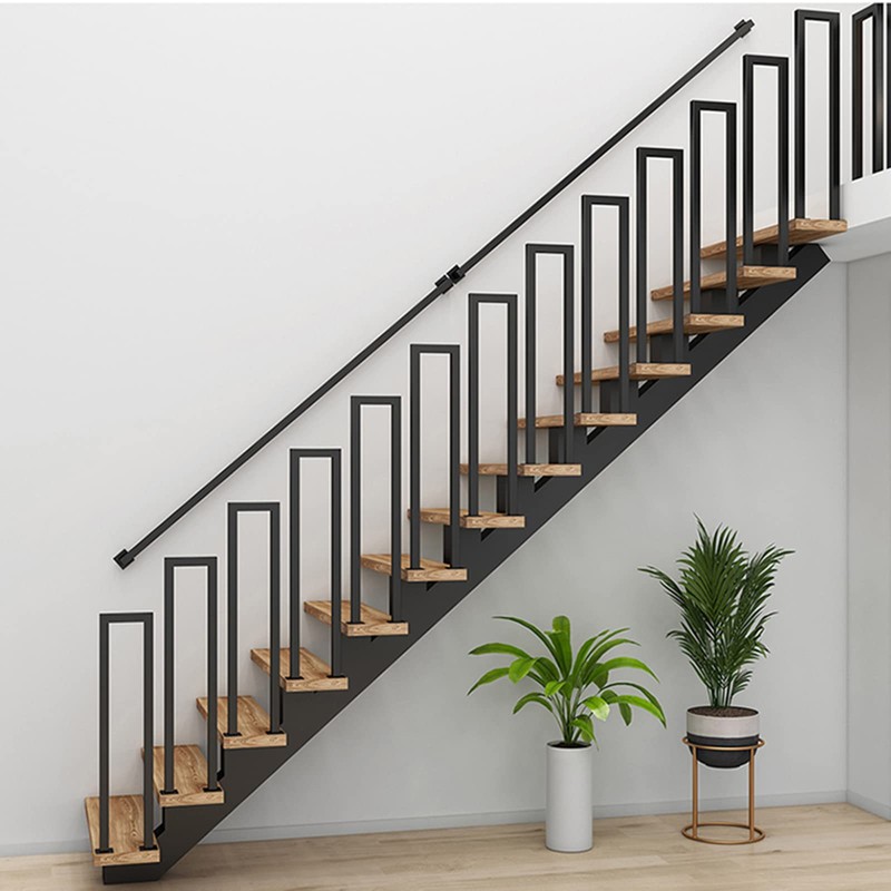 2FT Black Iron Hand Railing, Sturdy Safety Staircase Handrails Wall