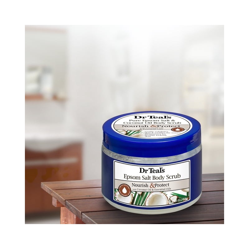 Exfoliante corporal Dr. Teal's coconut oil salt scrub 454 g