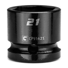 Capri Tools 21 mm Stubby Impact Socket, 1/2 in. Drive, 6-Point, Metric (CP55421)