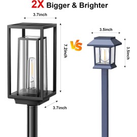 Unbranded 4 Pack, Solar Pathway Lights Outdoor, 2X Bigger & Brighter Solar Lights Outdoor
