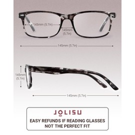 JOLISU 5 Pack Reading Glasses for Women, Spring Hinges Lightweight Readers Glasses,Blue Light Reading Glasses Anti Eyestrain (3.00)