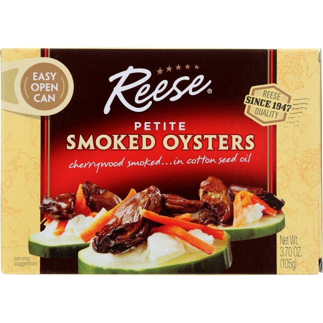 Reese Petite Smoked Oysters, 3.7-Ounces (Pack of 10)