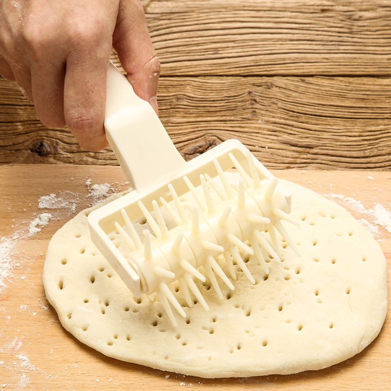 Mudder 2 Pcs Pizza Dough Roller Docker Set, Plastic Dough