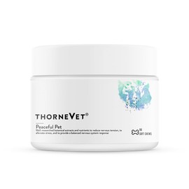ThorneVet Peaceful Pet Calming Supplement for Dogs & Cats - Chewable Formula with Calming Nutrients & Botanicals to Support a Healthy Nervous System - with Amino Acids & Vitamins - 90 Soft Chews