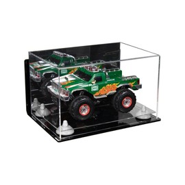 Better Display Cases Acrylic Versatile Display Case - Medium Rectangle Box with Mirror Case, White Risers, Wall Mount and Clear Base 12" x 8.25" x 7.25" (A018/V40)
