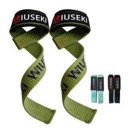 Lifting Wrist Straps 24" Deadlift Straps for Weightlifting, Bodybuilding, Powerlifting, Strength Training, Deadlifts, Padded Neoprene and Non-Slip Grip (Military Green)